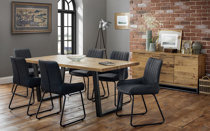 Brooklyn & Soho Dining Set With 6 Soho Chairs - Click Image to Close